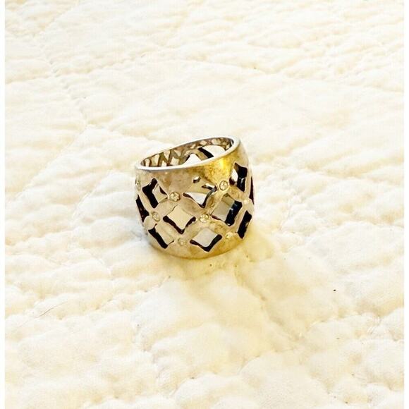 Premier Designs Ring Size 5 Antiqued Matte Silver Boho Artsy Chunky Bohemian - Picture 4 of 10